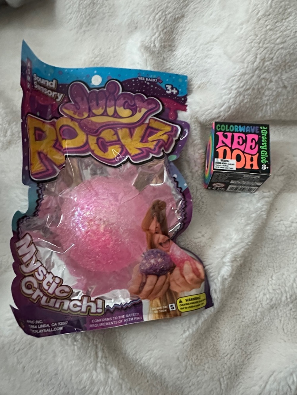 Mystic crunch Pink Bath squishy Sensory Ball and Needoh groovy glob